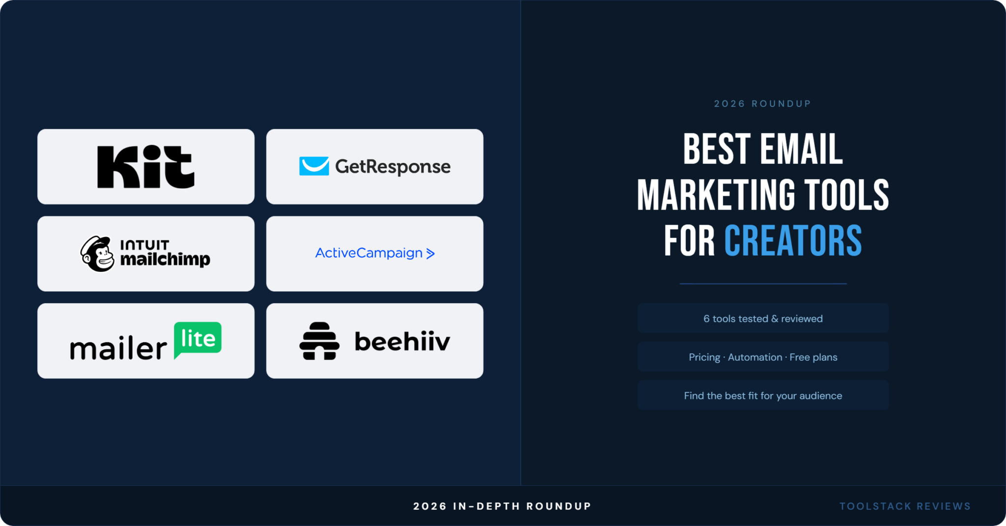 Best Email Marketing Tools for Creators in 2026 - ToolStack Reviews